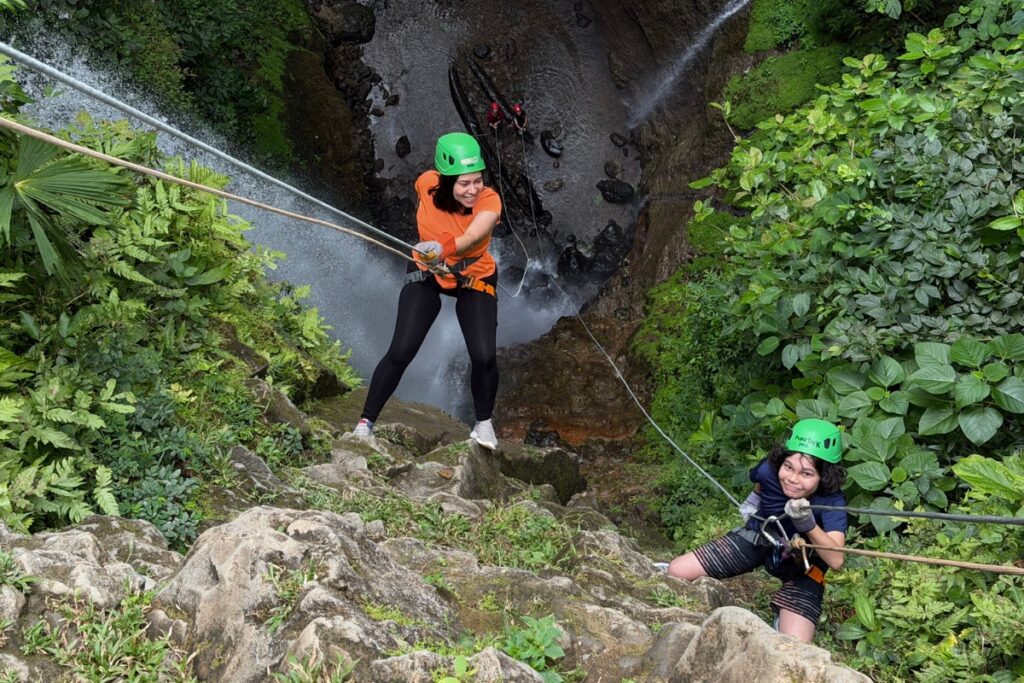 family canyoning rappelling adventure arenal costa rica