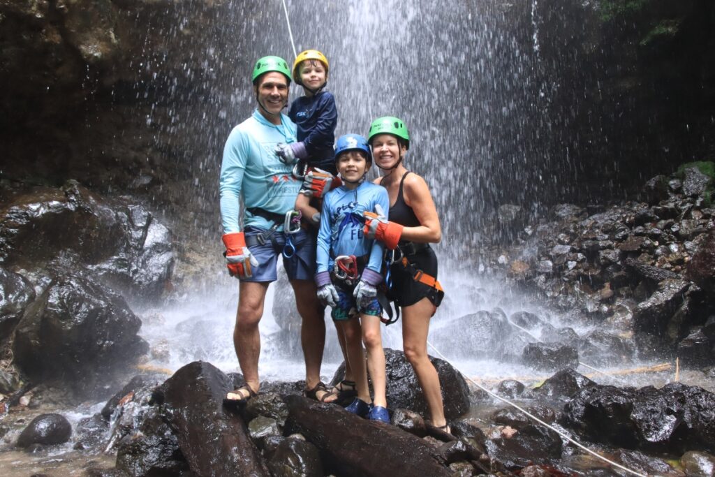 family waterfall adventure arenal costa rica