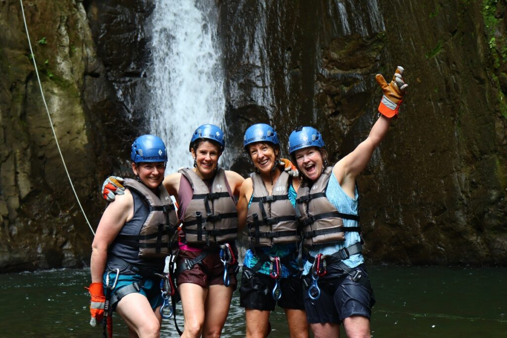 group canyoning adventure rainforest falls costa rica